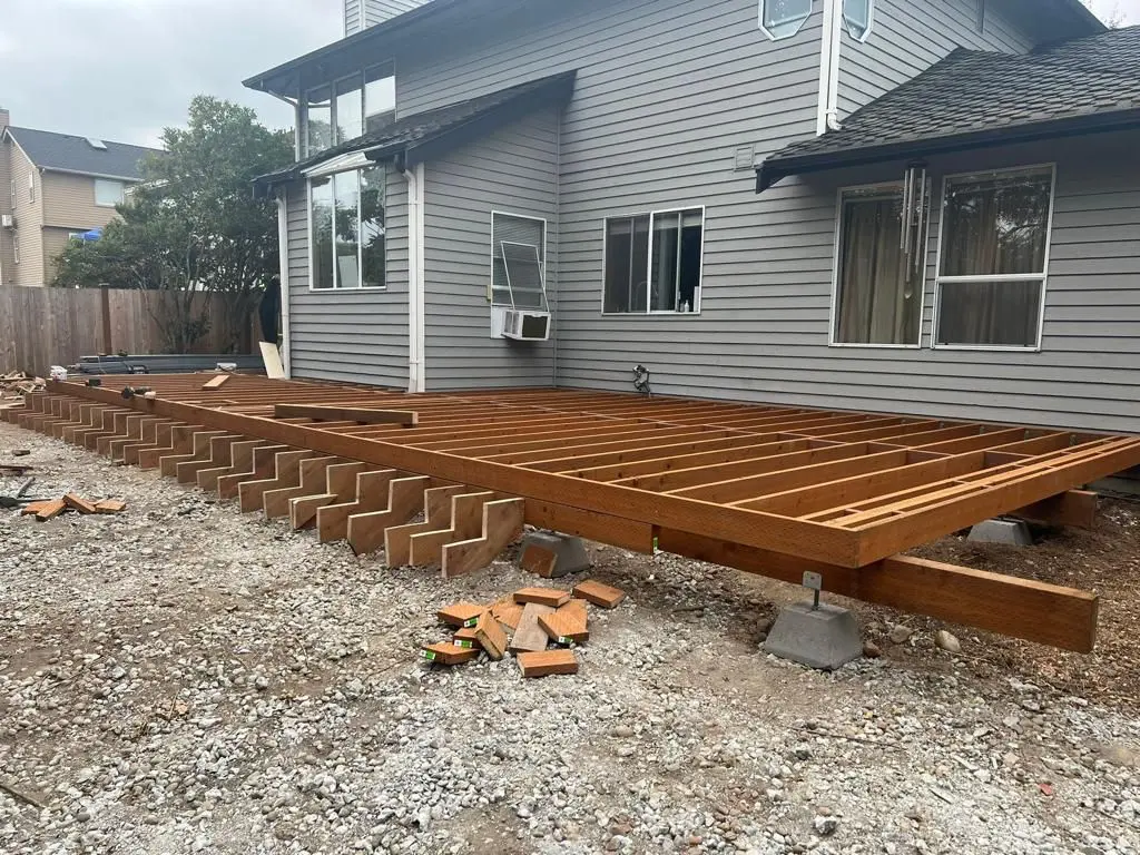 Completed composite Deck Installation with sleek and durable finish