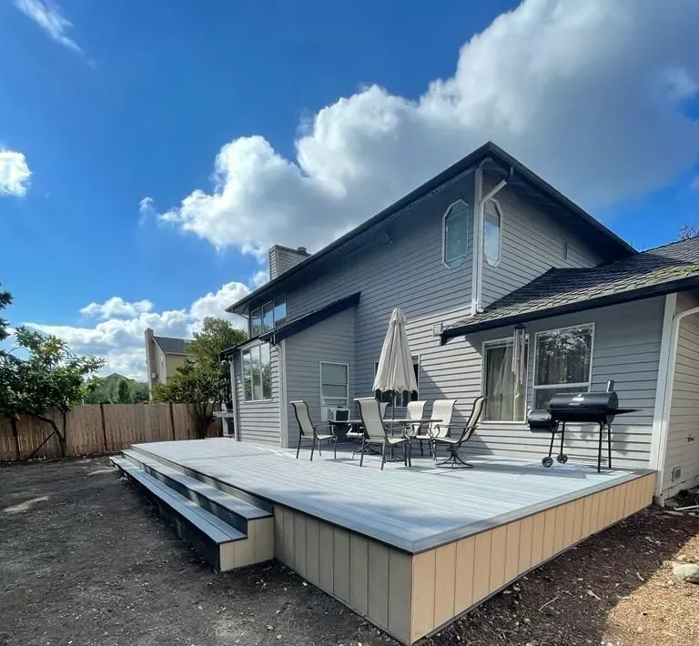 Modern composite deck installation by Deck Builder for durable outdoor performance